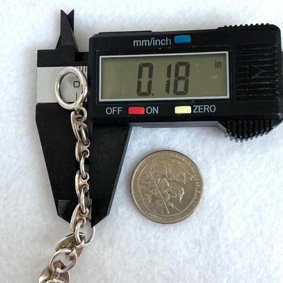 Solid Sterling Silver 925 Stacking Heart Link Toggle Clasp Bracelet Sz 6.5" 20g - Picture 15 of 16